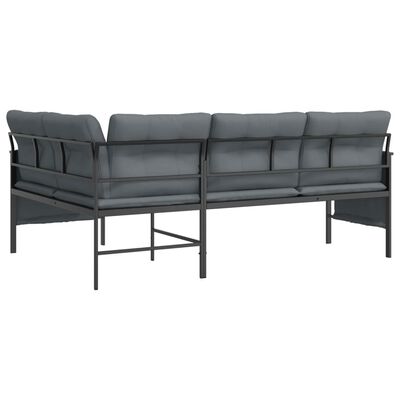 vidaXL Patio Corner Sofa Anthracite Steel and Textilene