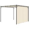 vidaXL Garden Gazebo with Side Curtain 118.1"x118.1"x88.6" Cream
