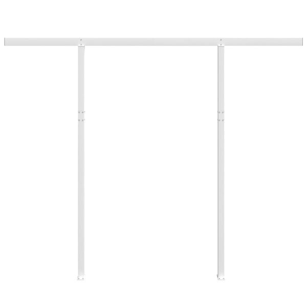vidaXL Awning Post Set White Iron Large Height-Adjustable
