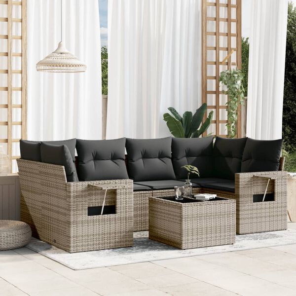 vidaXL Garden Sofa Set Grey, Dark Grey