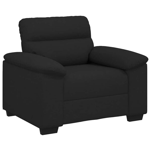 vidaXL Sofa Chair Black Polyester, Metal, Plywood, Solid Wood