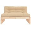 vidaXL Middle Sofa Beige, Pine Wood Solid Pine Wood, Oxford Fabric Medium
