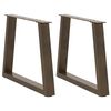 vidaXL Dining Table Leg Set of 2 Natural Steel Powder-Coated Steel