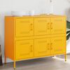 vidaXL Sideboard Mustard Yellow Cold-Rolled Steel Medium Adjustable Feet