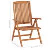 vidaXL Garden Chair Set of 8 Natural wood Solid Teak wood
