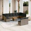 vidaXL Garden Sofa Set Grey PE Rattan Large Modular Garden Sofa Set