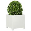 vidaXL Garden Planter Set of 2 White Steel Medium Durable