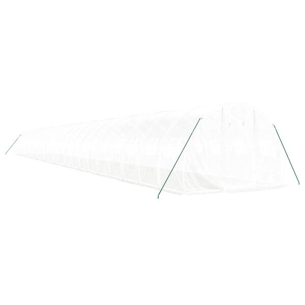 vidaXL Greenhouse White PE (Polyethylene), galvanized steel 72 sq ft