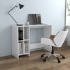 vidaXL Desk High gloss white Engineered wood Medium Shelving Desk
