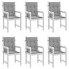 vidaXL Lowback Chair Cushion Set of 6 Grey Oxford fabric (100% polyester)