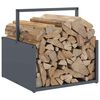 vidaXL Firewood Rack Anthracite 15.7x15.7x15.7" Cold-rolled steel