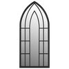 vidaXL Garden Mirror Black Iron, Glass 27.6 x 11.8 in Decorative Inlays