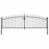 vidaXL Double Door Fence Gate with Spear Top 157.5"x68.9"