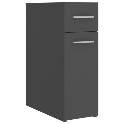 vidaXL Apothecary Cabinet Gray 7.9"x17.9"x23.6" Engineered Wood