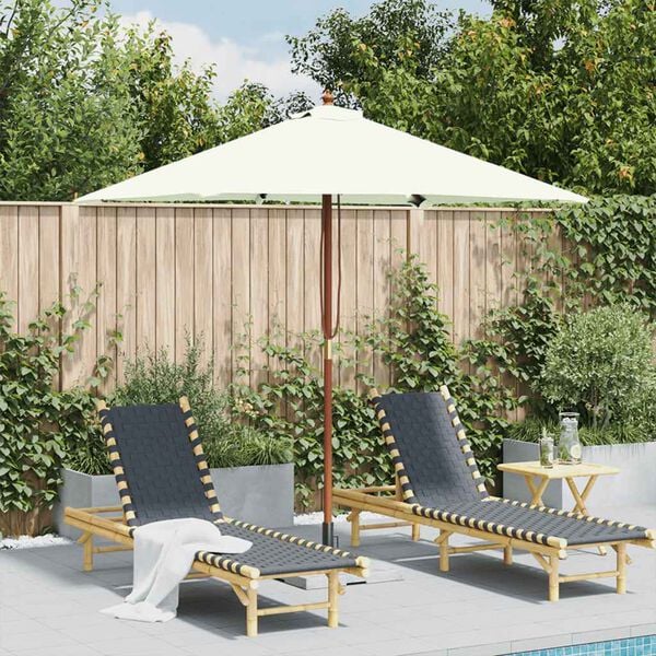 vidaXL Garden Parasol Sand Laminated bamboo and hardwood, Polyester