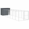 vidaXL Dog House Anthracite Galvanized Steel Large Dog House