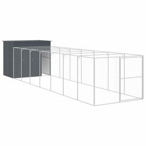 vidaXL Dog House Anthracite Galvanized Steel Large Dog House