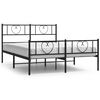 vidaXL Bed Frame Black Powder-Coated Steel 63 x 79 in Bed Frame