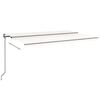 vidaXL Retractable Awning Cream Powder-coated aluminum Large