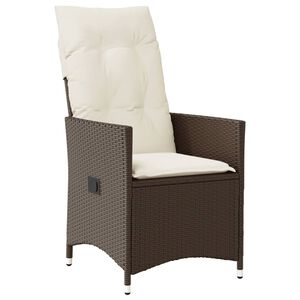 vidaXL Reclining Garden Chair Brown PE rattan Standard