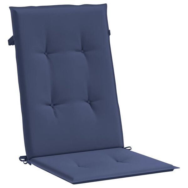 vidaXL Highback Chair Cushion Set of 2 Navy Blue 100% polyester