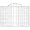 vidaXL Gabion Basket Set of 10 Silver Galvanized iron Extra Tall