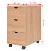 vidaXL Drawer Unit Oak Engineered wood, Plastic 13.0 x 17.7 x 23.6 in