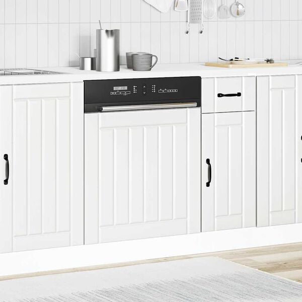 vidaXL Dishwasher Panel White Engineered Wood Standard Durable