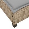 vidaXL Sun Lounger with Cushions Beige 55x200x25,5cm Poly Rattan