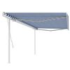vidaXL Retractable Awning Blue and White