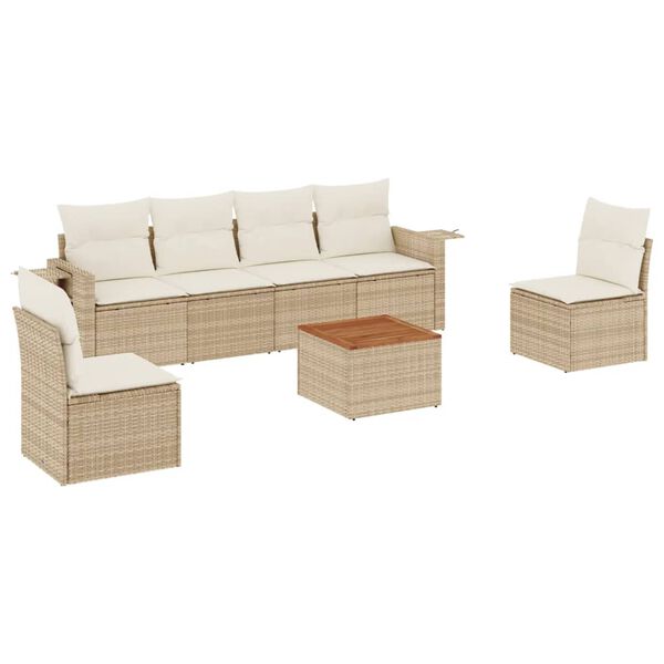 vidaXL Garden Sofa Set Beige, Cream white