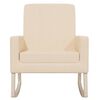 vidaXL Rocking Chair Cream 100% polyester, solid rubber wood, plywood