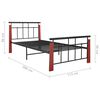 vidaXL Bed Frame Black Powder-coated metal Twin Bed Frame Rectangular