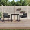 vidaXL Garden Dining Set Black, Dark Grey Poly Rattan, Steel, Tempered Glass