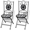 vidaXL Patio Furniture Black and White Powder-coated steel and ceramic