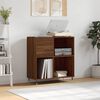 vidaXL Record Cabinet Brown Oak Engineered Wood, Iron Medium