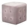 vidaXL Pouffe Pink Polyester, Wood 11.8 in x 11.8 in x 11.8 in Pouffe