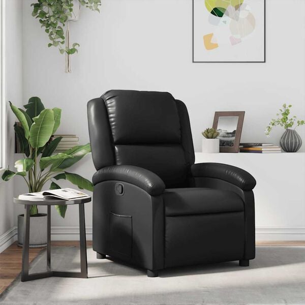 vidaXL Recliner Chair Black Faux Leather