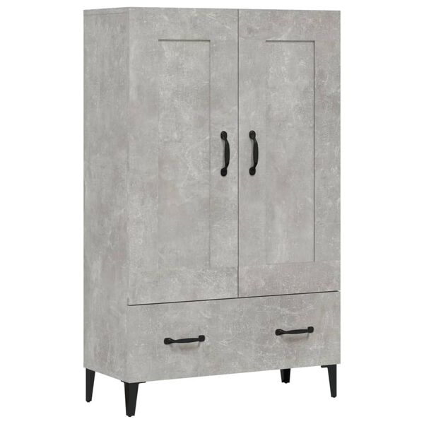 vidaXL Highboard Concrete grey Engineered wood, iron Tall Highboard