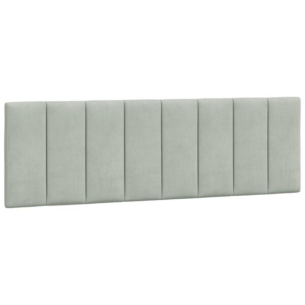 vidaXL Headboard Cushion Light grey Velvet, Foam 60 in wide