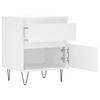 vidaXL Bedside Cabinet Set of 2 White Engineered wood, metal Medium