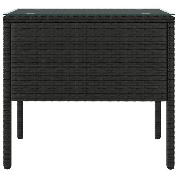 vidaXL Side Table Black Poly Rattan Compact Durable Side Table