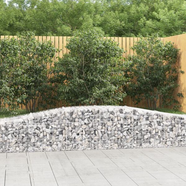 vidaXL Gabion Basket Set of 8 Silver Galvanized iron Medium