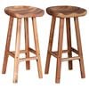 vidaXL Bar Stool Set of 2 Brown Solid acacia wood Medium Bar Stool