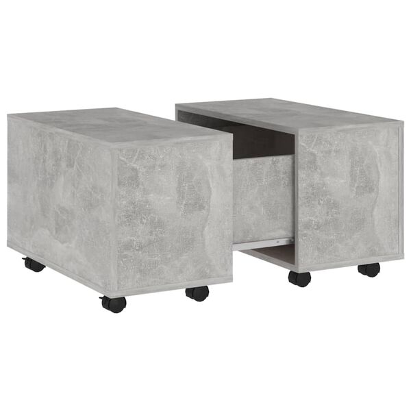 vidaXL Coffee Table Concrete Grey Engineered Wood Medium Extendable