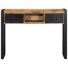 vidaXL Console Table Natural wood and black Solid mango wood, metal frame