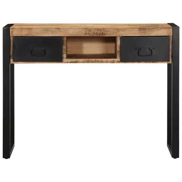 vidaXL Console Table Natural wood and black Solid mango wood, metal frame