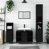 vidaXL Bathroom Furniture Set Black Engineered wood, Iron 3 Piece Set