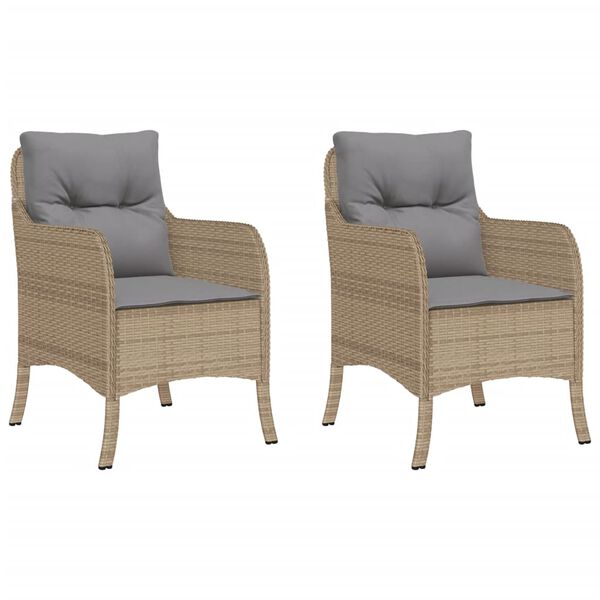 vidaXL Garden Chair Set of 2 Mix Beige