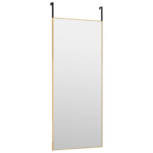 vidaXL Door Mirror Gold Aluminum, glass, metal Minimalistic Door Mirror